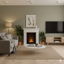 Camino a Bioetanolo da Terra Donatello 81x30x86 cm in MDF Bianco