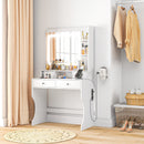 Consolle Trucco con Luci LED 3 Tonalità Specchio e Prese USB 90x45x160 cm Bianco  