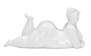 Statua Donnina Yoga Relax 32x16x16 cm in Poliresina Bianco