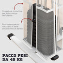 Stazione Fitness Multifunzione 150x110x210 cm in Acciaio e PU Bianco  