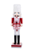 Soldato Schiaccianoci Natalizio con Calendario H38 cm in Legno