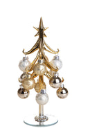 Set 2 Albererlli di Natale 21 cm con Ornamenti in Vetro