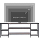 Mobile TV per TV fino a 65" con 6 Ripiani 140x40x50 cm in Acciaio e Truciolato Marrone e Nero