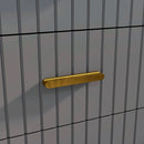 Cassettiera 4 Cassetti Design Moderno 60x40x90 cm in Legno e Alluminio Oro e Grigio Scuro 