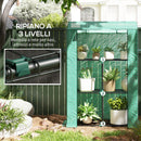Serra da Giardino a 3 Livelli 100x40x150 cm con Copertura in PE Anti-UV e Porta Avvolgibile Verde   