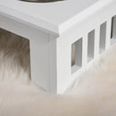 Ciotole Rialzate per Cani Piccoli e Taglia Media con 2 Ciotole in Acciaio Supporto in MDF Bianco  