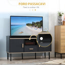 Mobile Porta TV 55" max 120x40x65 cm in MDF e Acciaio Grigio