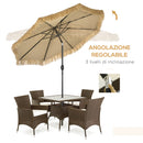 Ombrellone da Giardino Ø265x250 cm in Metallo e Poliestere Cachi