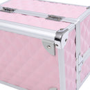 Valigetta Porta Trucchi 20x15x15 cm con Profili in Alluminio Rosa