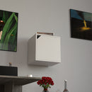 Pensile Mensola Cubo con 1 Anta Libreria da Parete Scaffale Bianco 35x35cm Design Moderno