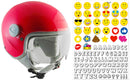 Casco Demi-Jet per Bambini Visiera Sagomata CGM Magic Smile 205S Rosa Fluo Varie Misure
