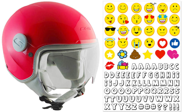 prezzo Casco Demi-Jet per Bambini Visiera Sagomata CGM Magic Smile 205S Rosa Fluo Varie Misure