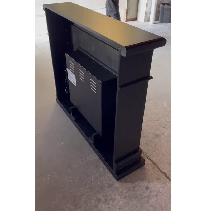 Camino Elettrico da Pavimento 109x102x21,5 cm Effetto Fiamma 1500W Sined Lipari Nero