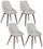 Set 4 Sedie 58x49xH85 cm in Tessuto Astrid Grigio Chiaro