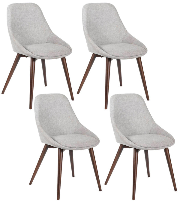 acquista Set 4 Sedie 58x49xH85 cm in Tessuto Astrid Grigio Chiaro