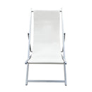 Sedia Sdraio Pieghevole 3 Posizioni in Ferro e Tessuto Oxford Matera Beige