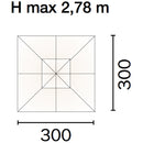 Ombrellone da Giardino 3x3 m Palo Ø48 mm in Legno Vorghini De Lux Verde