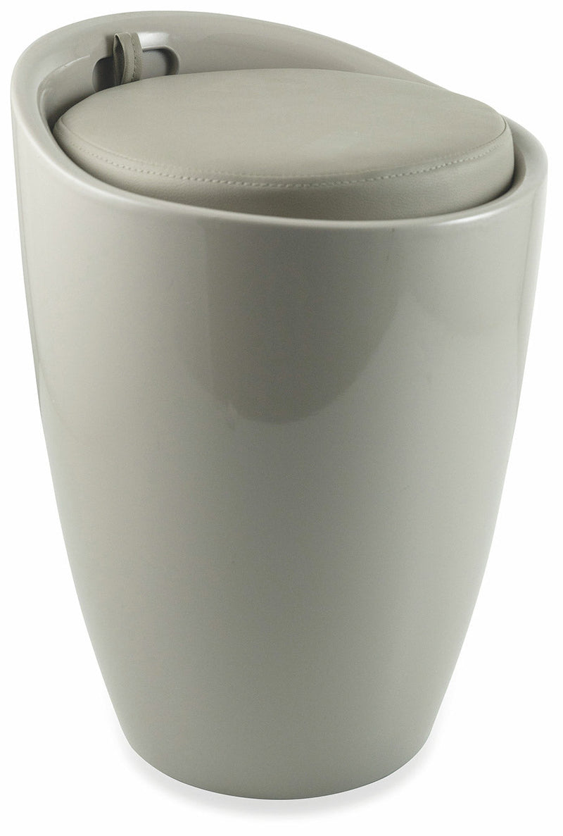 Pouf Sgabello Contenitore Ø37x45,5 cm in ABS Soriani Tortora