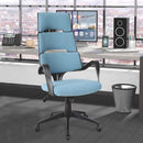 Sedia da Ufficio Presidenziale Ergonomica in Tessuto  Blu e Nero