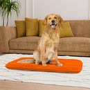 Maxi Cuscino Imbottito e Trapuntato per Cani Gatti in Microfibra Arancio