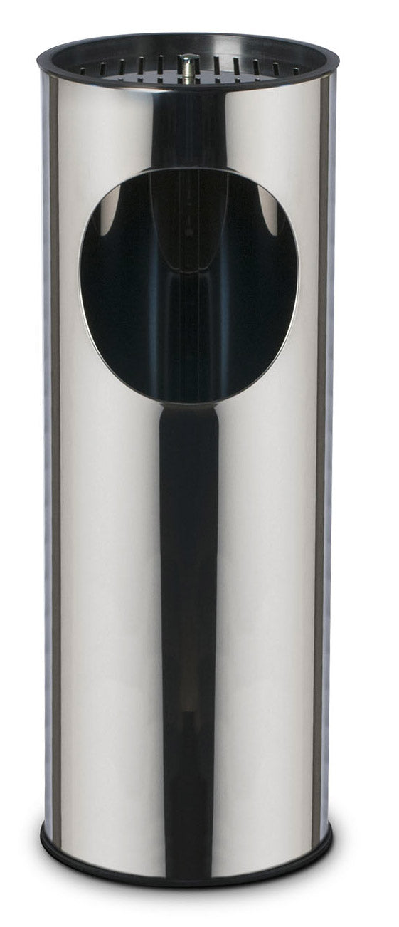 acquista Pattumiera Gettacarte Ø24,3xh66,5 cm con Posacenere in Acciaio Inox