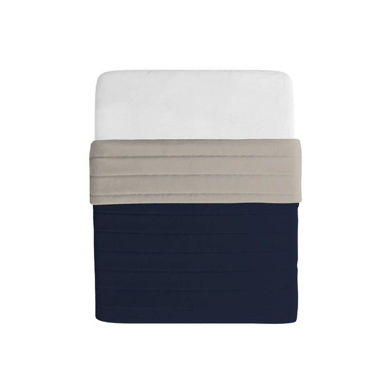 Trapuntino Double Face Estivo 100gr Tinta Unita in Microfibra Blu Scuro/Grigio Chiaro Varie Misure