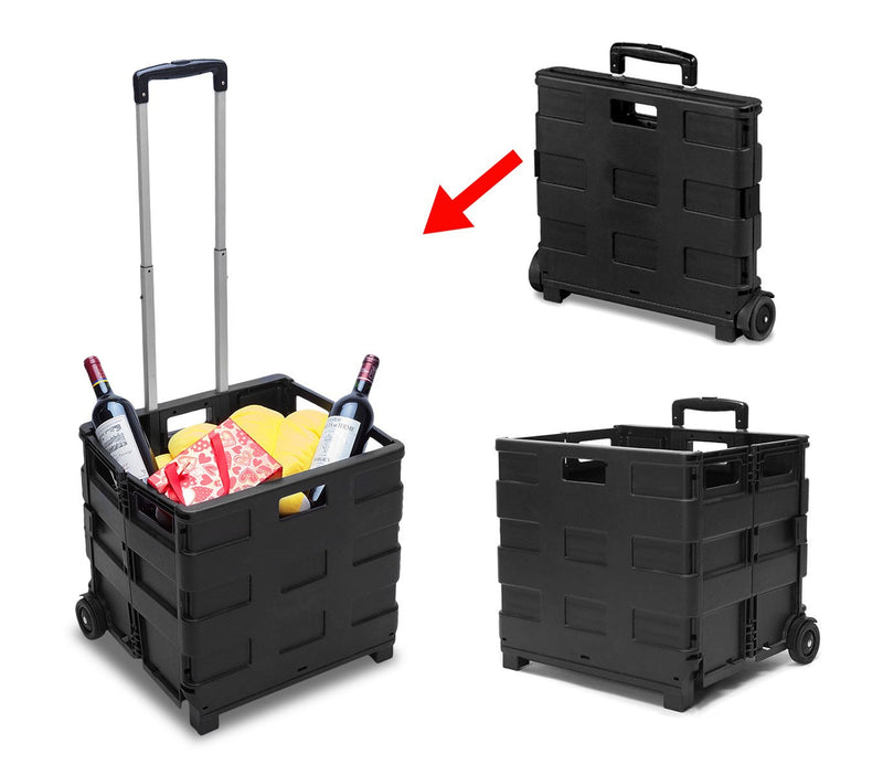 Carrello Portaspesa 36x38x33 cm Max 25Kg in Plastica Nero