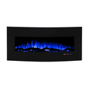 Camino Elettrico da Pavimento 55x122,2x15,7 cm Effetto Fiamma 1500W Archi Nero