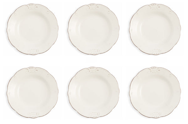 sconto Set 6 Piatti Fondi Ø23x4 cm in Gres Villa d'Este Home Tivoli Duchessa Bianchi