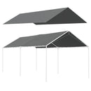 Copertura di Ricambio 600x300 cm Anti-UV per Carport Auto con Corde Elastiche in PE Grigio Scuro      