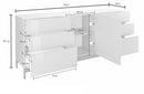 Credenza con piedi 1 Anta + 6 Cassetti 170x40x73 cm Metis Bianco Lucido