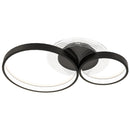 Plafoniera LED Moderna a 3 Anelli 59x8x7,4 cm Potenza 40W in Alluminio e Acrilico Nero  