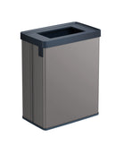 Pattumiera Alta 54L Interno Esterno Keter Verto Recycle 43,5x26,5x68,7 cm con Bordo Copri Sacco in Plastica Grigio Perla      