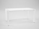 Tavolo da Pranzo Allungabile in Metallo e Top in Vetro 160/210x90x76cm TFT  Glass Bianco