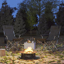 Set 2 Sedie Pieghevoli 82x50-100x88 cm con Poggiapiedi e Portabicchieri Nero  