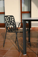 Set 4 Sedie da Giardino 53x59x83 cm in Acciaio con Braccioli RD Italia Fancy Antracite