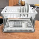 Scolapiatti da Appoggio in Plastica 2 Livelli in Rattan per Lavello Cucina