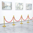 Colonnine Segnapercorso con Corda Vellutata Base Riempibile in Acciaio Inox Ø32x96 cm Oro 
