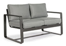 Divano da Giardino 2 Posti 134x78x84h cm in Alluminio e PP Merrigan Antracite 