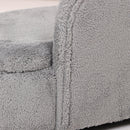 Divano per Cani e Gatti con Vano Contenitore 80x40x46 cm Rivestimento Vellutato Grigio Scuro