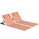 Set 2 Sdraio da Spiaggia 154x57x52 cm con Schienale Regolabile su 4 Livelli in Acciaio e Poliestere Arancione      
