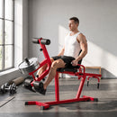 Leg Extension e Curl 3 in 1 58x163x118 cm Capacità 300 kg in Acciaio e Pelle PU Rosso Nero      