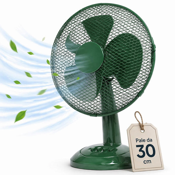 Ventilatore da Tavolo Ø30 cm Potenza 35W 3 Velocità Silenzioso Verde sconto