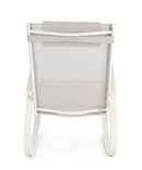 Poltrona a Dondolo da Giardino 60x107x95h cm in Acciaio e Textilene Ercolano Bianco e Grigio 