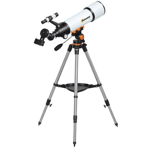 prezzo Telescopio Astronomico 80mm con Montatura AZ, 2 Lenti Oculari e Adattatore Smartphone, 92x92x130 cm, Bianco e Nero