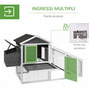 Pollaio Gabbia per Galline 178x95x100 cm in Legno con Tetto Impermeabile Grigio