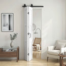 Porta Scorrevole a Soffietto 71,2x3,5x213,4 cm Stile Rustico Kit Montaggio con Maniglia in MDF Bianco Effetto Legno      