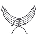 Portalegna Legnaia Pieghevole in Ferro 60x35x45 cm Max 30Kg  Nero