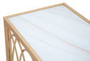 Console Arc Similmarble 160x40x79 cm in Ferro MDF e Vetro Oro e Crema
