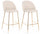 Set 2 Sgabelli 51x55x105 cm Carry in Bouclè Oro e Avorio